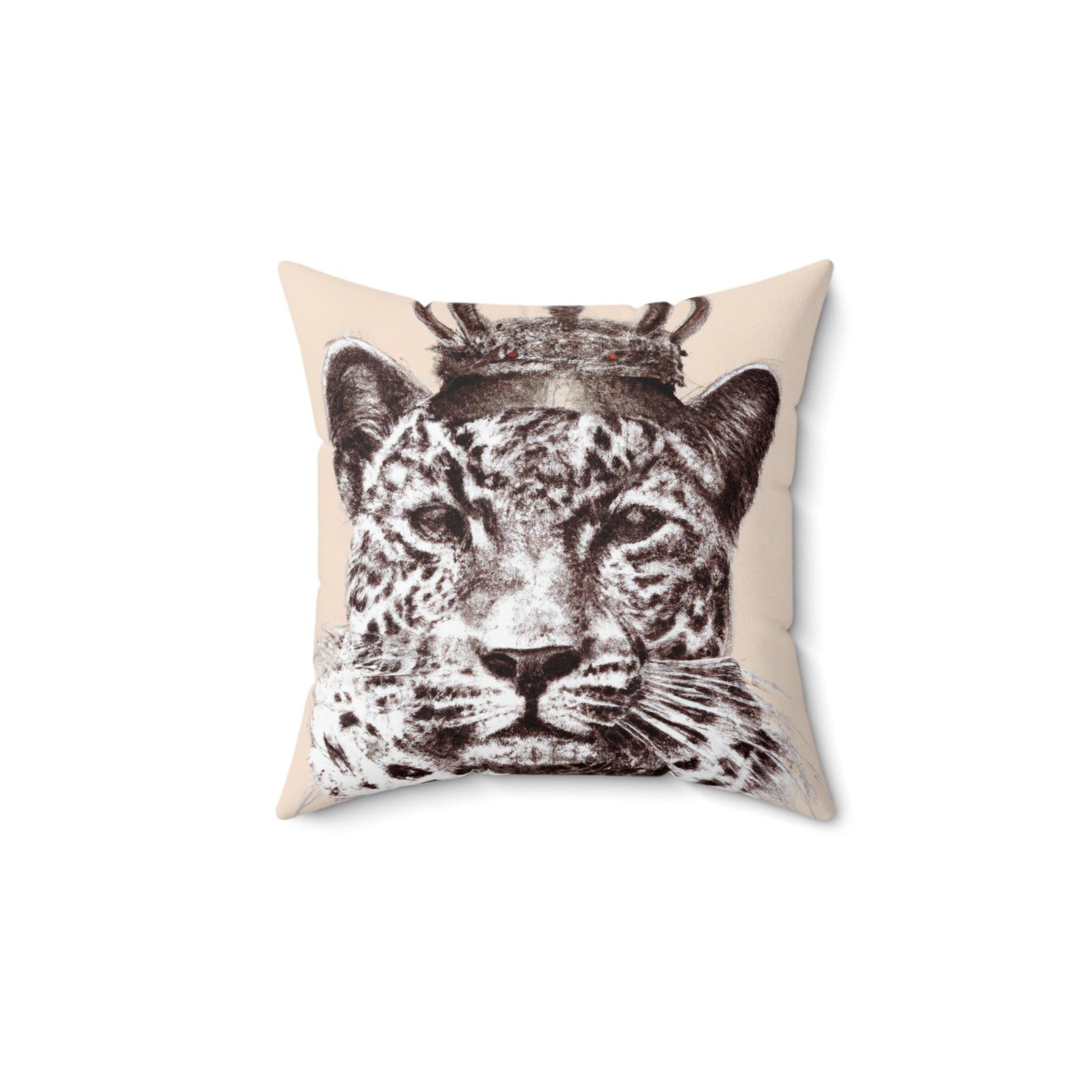 King of Jungle Portrait Printed Throw Pillow