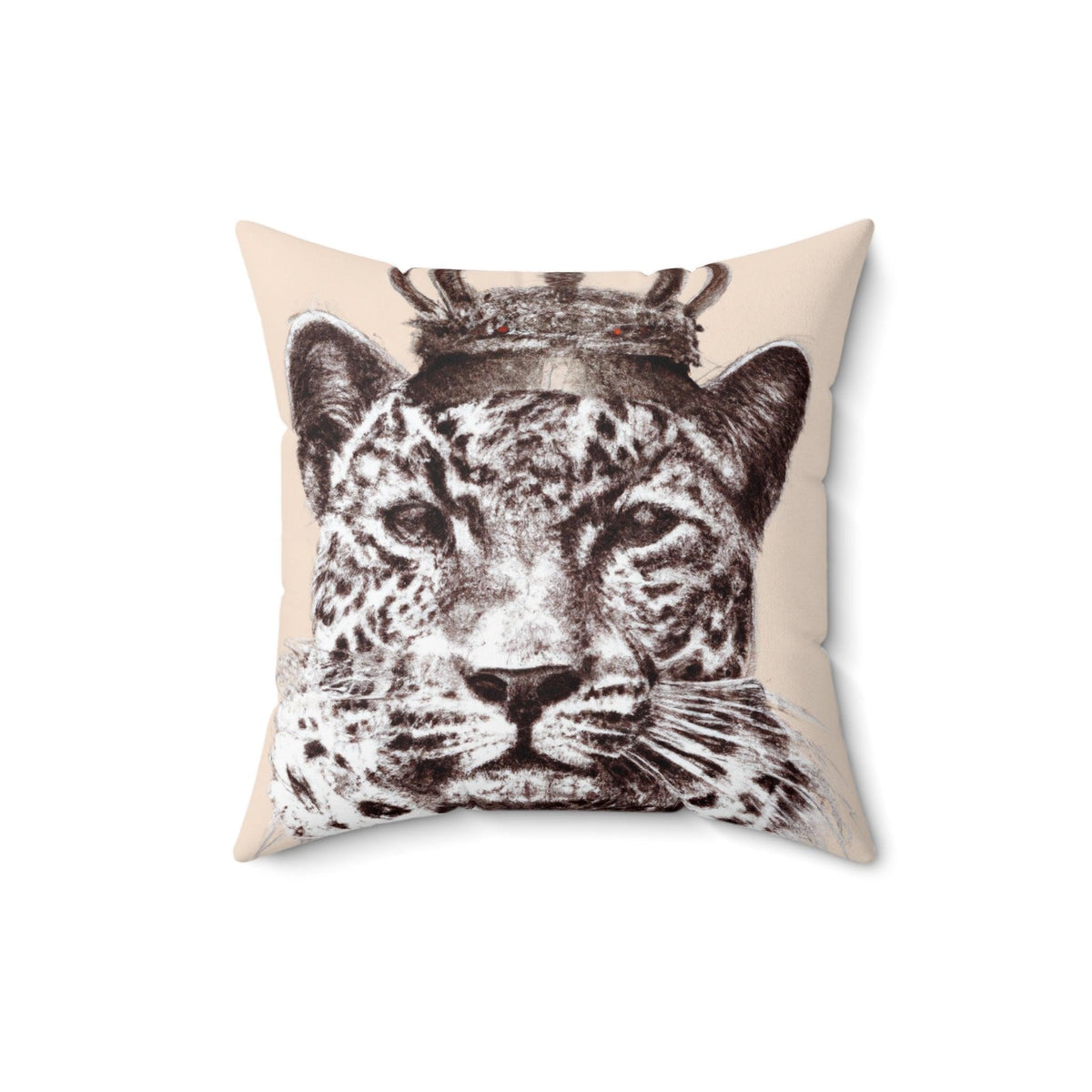 King of Jungle Portrait Printed Throw Pillow