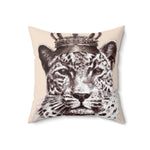 King of Jungle Portrait Printed Throw Pillow