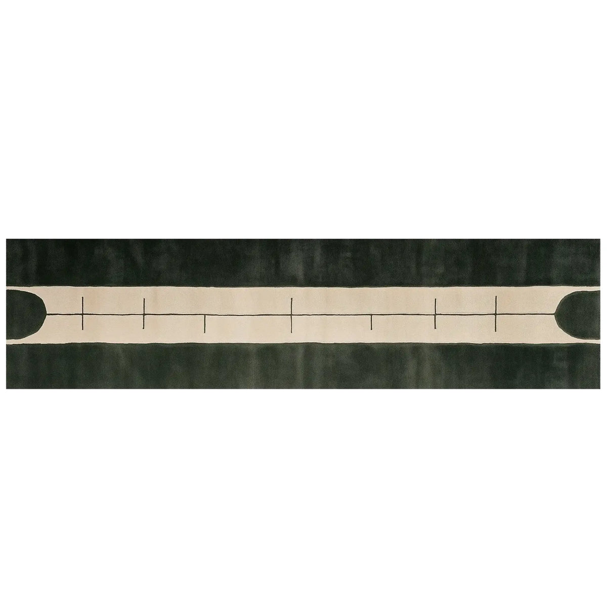 Top view of the Knot Dream Hand Tufted Wool Rug, showcasing its elegant contemporary design. This runner rug features a unique abstract pattern with contrasting colors, perfect for adding a modern touch to your kitchen, hallway, or bathroom. Ideal as a wool rug for those seeking stylish kitchen runner rugs or a versatile bathroom runner rug.