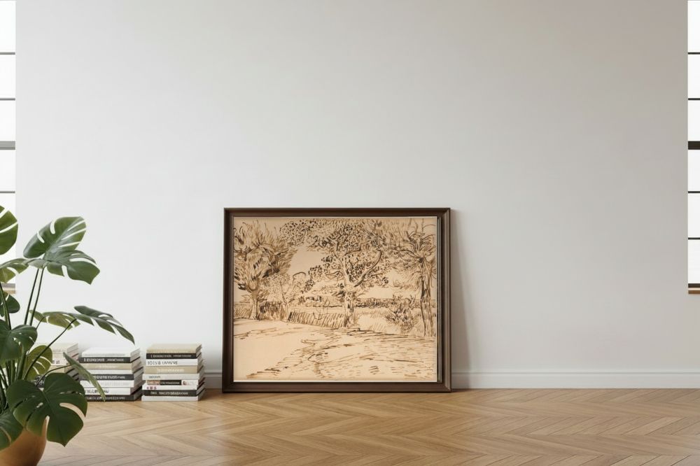 Framed room mockup - leaning