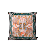 Lavish symmetry tiger throw pillow featuring vibrant tiger illustrations surrounded by floral accents, perfect for adding a bold touch to your decor.