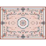 The Legacy Trellis Hand Tufted Area Rug showcases a vintage Persian design with intricate floral patterns in soft pink, blue, and rust tones. Perfect for large living rooms, this wool rug adds elegance and warmth, making it a standout piece among area rugs for living rooms.