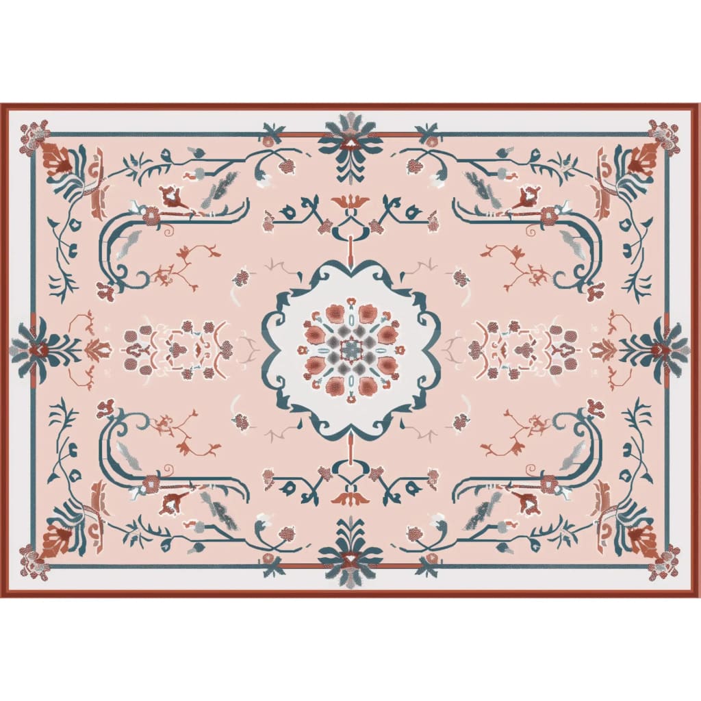 The Legacy Trellis Hand Tufted Area Rug showcases a vintage Persian design with intricate floral patterns in soft pink, blue, and rust tones. Perfect for large living rooms, this wool rug adds elegance and warmth, making it a standout piece among area rugs for living rooms.