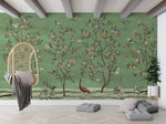 Lemon Tree Chinoiserie - Green Wallpaper Mural