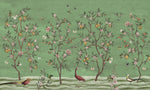 Lemon Tree Chinoiserie - Green Wallpaper Mural