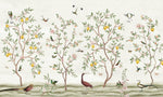 Lemon Tree Chinoiserie - White Wallpaper Mural