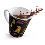 Leopard and Gold Chain Black Latte Mug