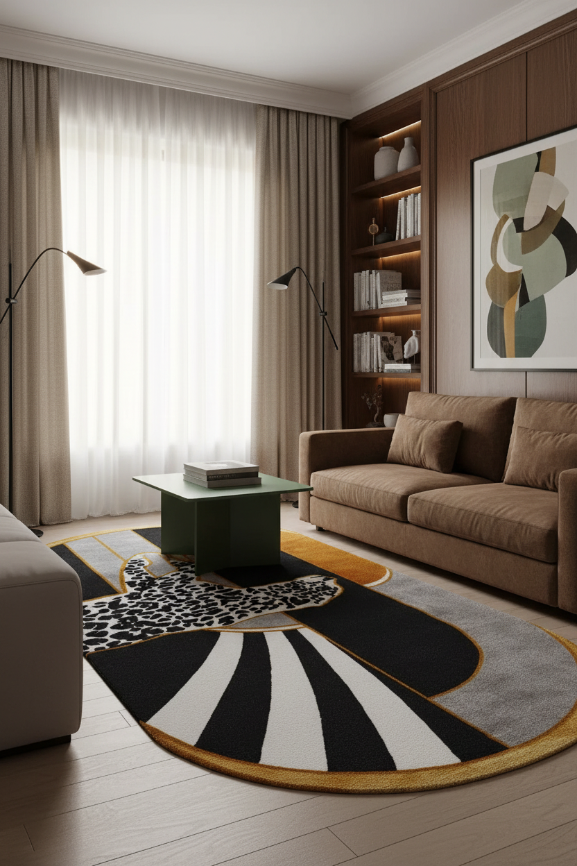 Leopard Crossing the Sun Hand-Tufted Area Rug