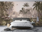 Leopard Landscape - Sepia Wallpaper Mural