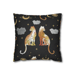 Leopard Pair Faux Suede Square Pillow Case 14" × 14"