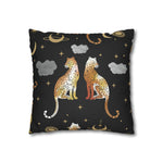 Leopard Pair Faux Suede Square Pillow Case