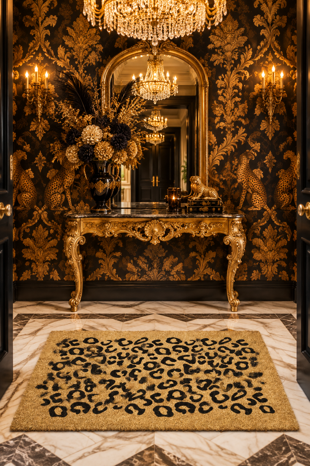 Leopard Print Door Mat