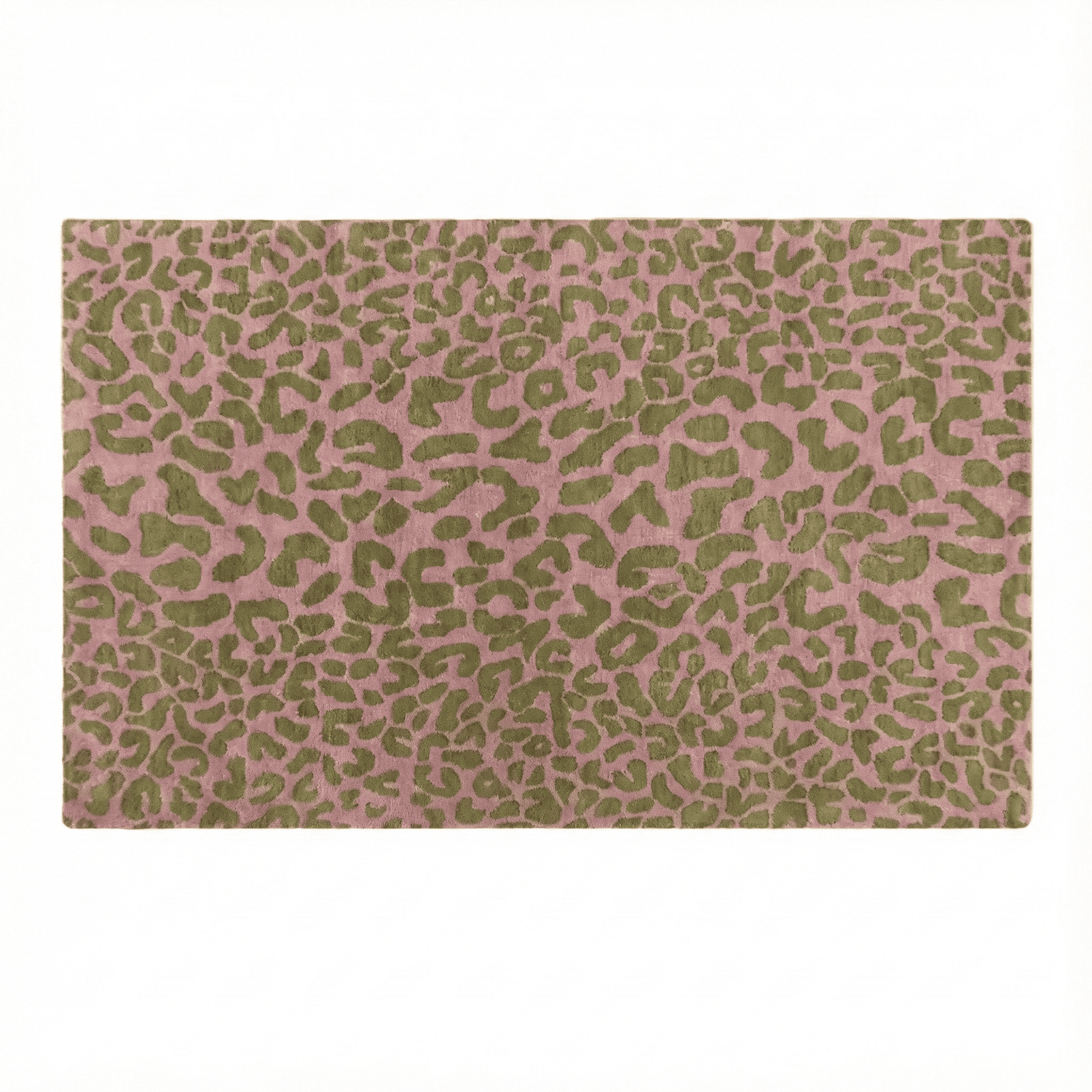 pin and gold leopard print hand tufted rug