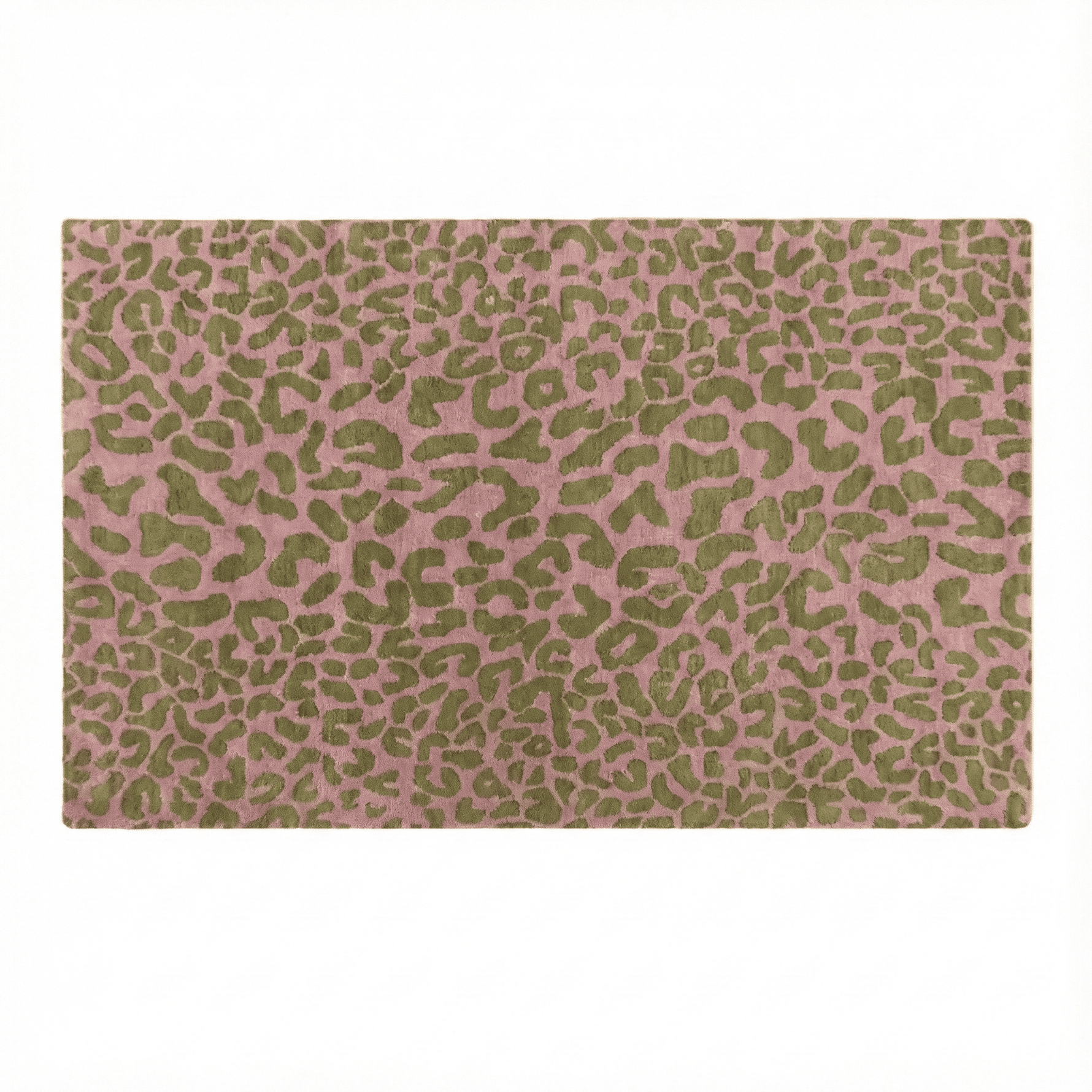 pin and gold leopard print hand tufted rug