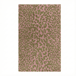 pin and gold leopard print hand tufted rug