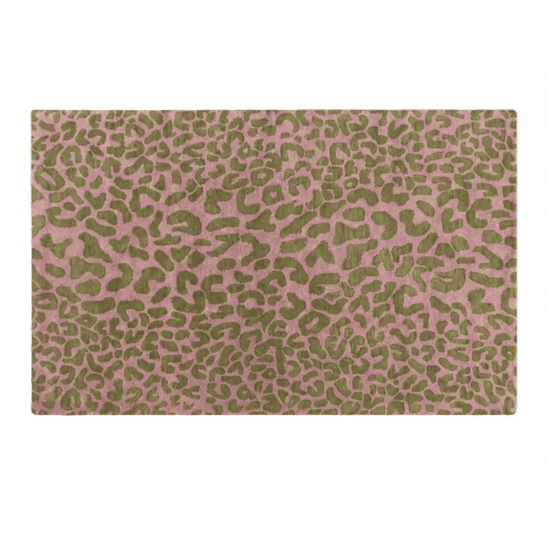 Leopard Print Hand Tufted Wool Rug 8 x 10 ft - MAIA HOMES