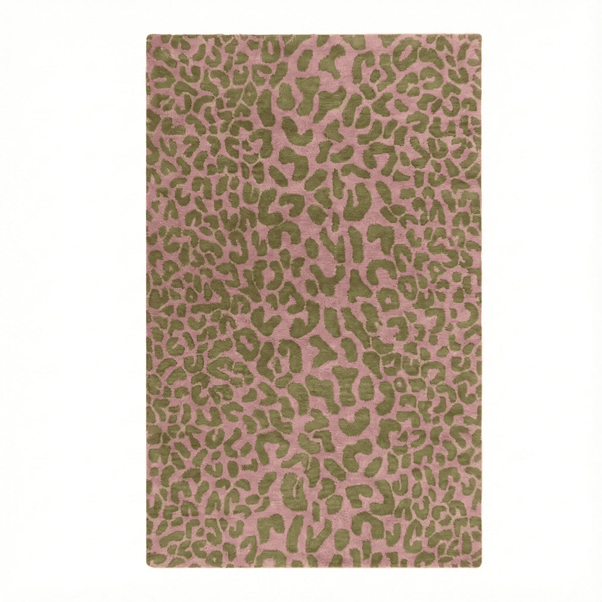 Leopard Print Hand Tufted Wool Rug 8 x 10 ft - MAIA HOMES