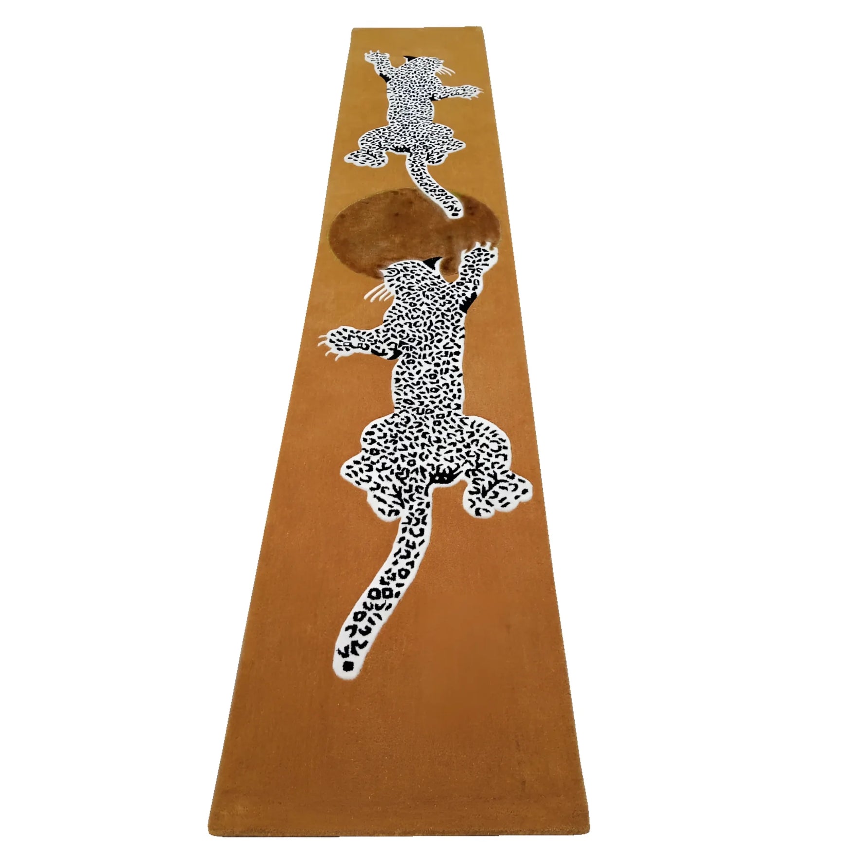 Leopards on Silk Road Tufted Wool Rug Runner