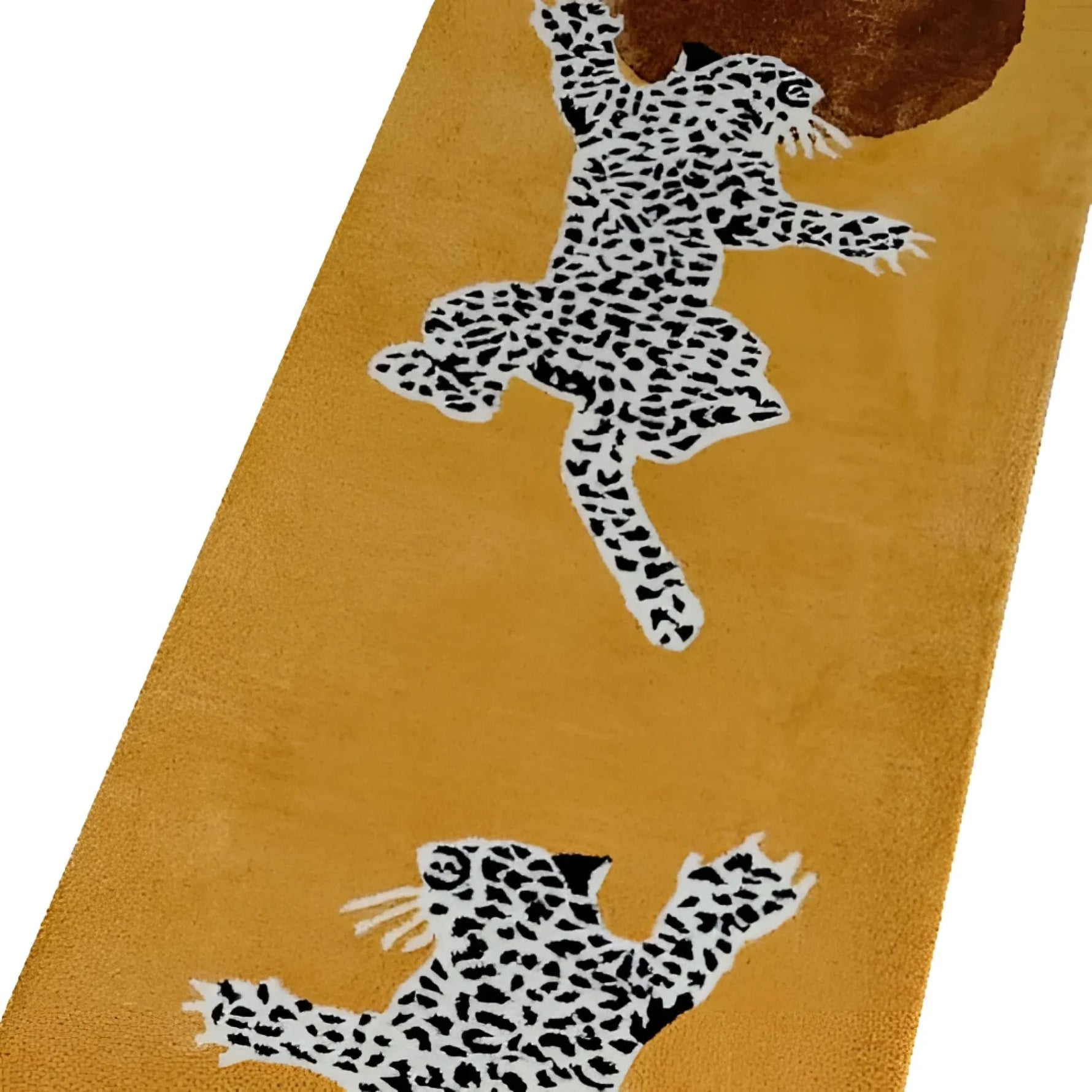 Leopards on Silk Road Tufted Wool Rug Runner