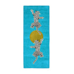Leopards on Silky Road Hand Tufted Wool Rug Runner - Blue