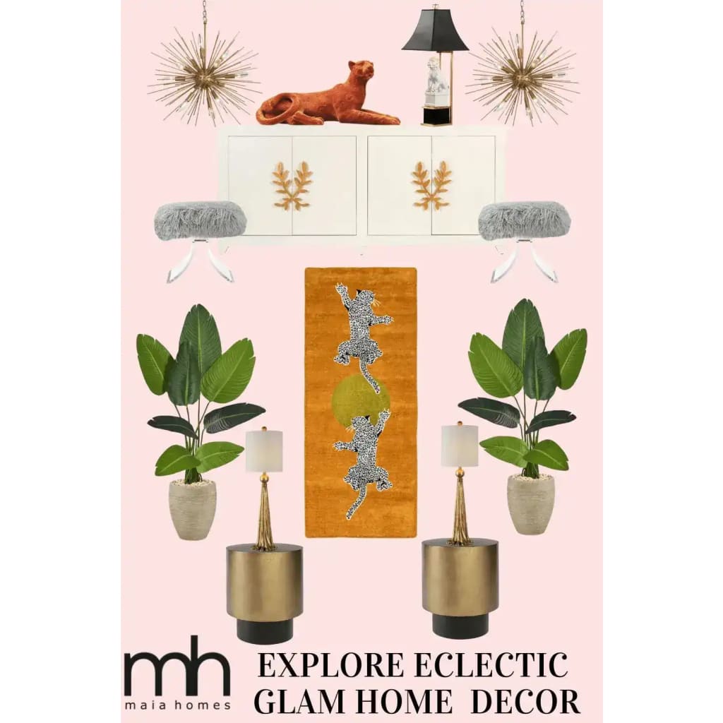 Leopards on Silky Road Hand Tufted Wool Rug Runner - Orange