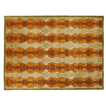 Top view of a Linear Dramatic Stripe Hand Tufted Area Rug, showcasing a bold, contemporary design with earthy tones. Perfect for enhancing large living rooms, this wool rug features intricate patterns that add elegance to any space.