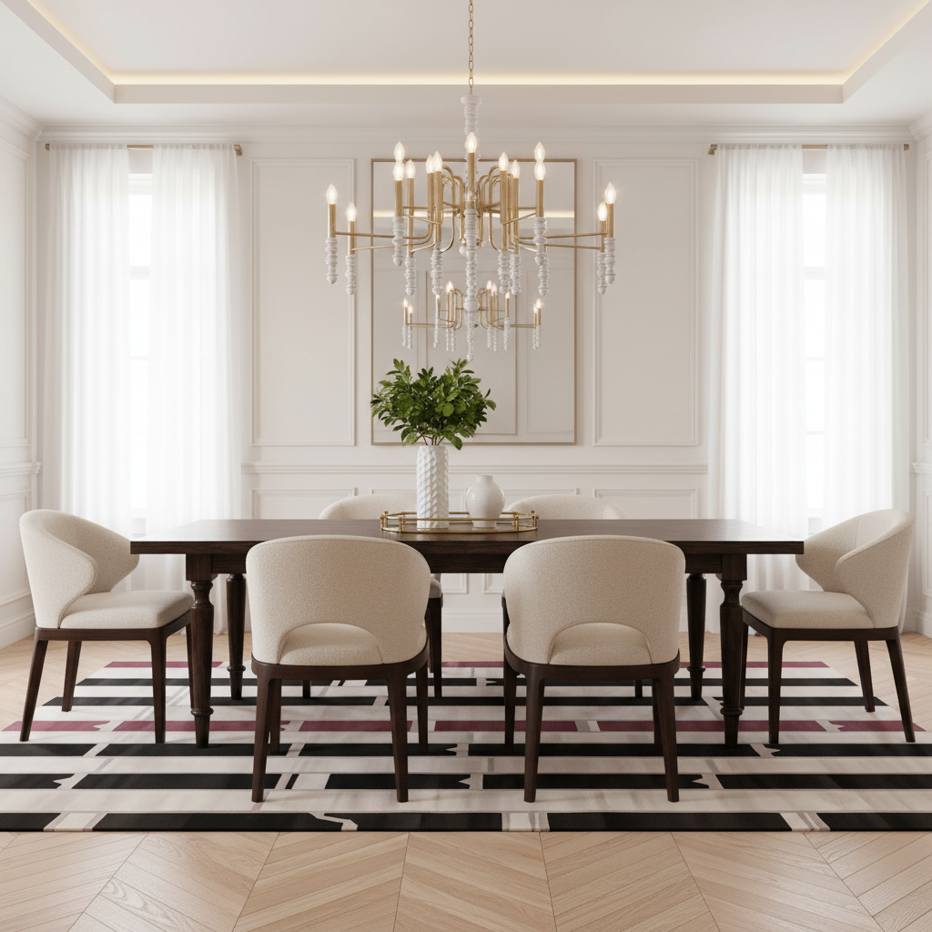 Linear Mood Frame Hand Tufted Rug
