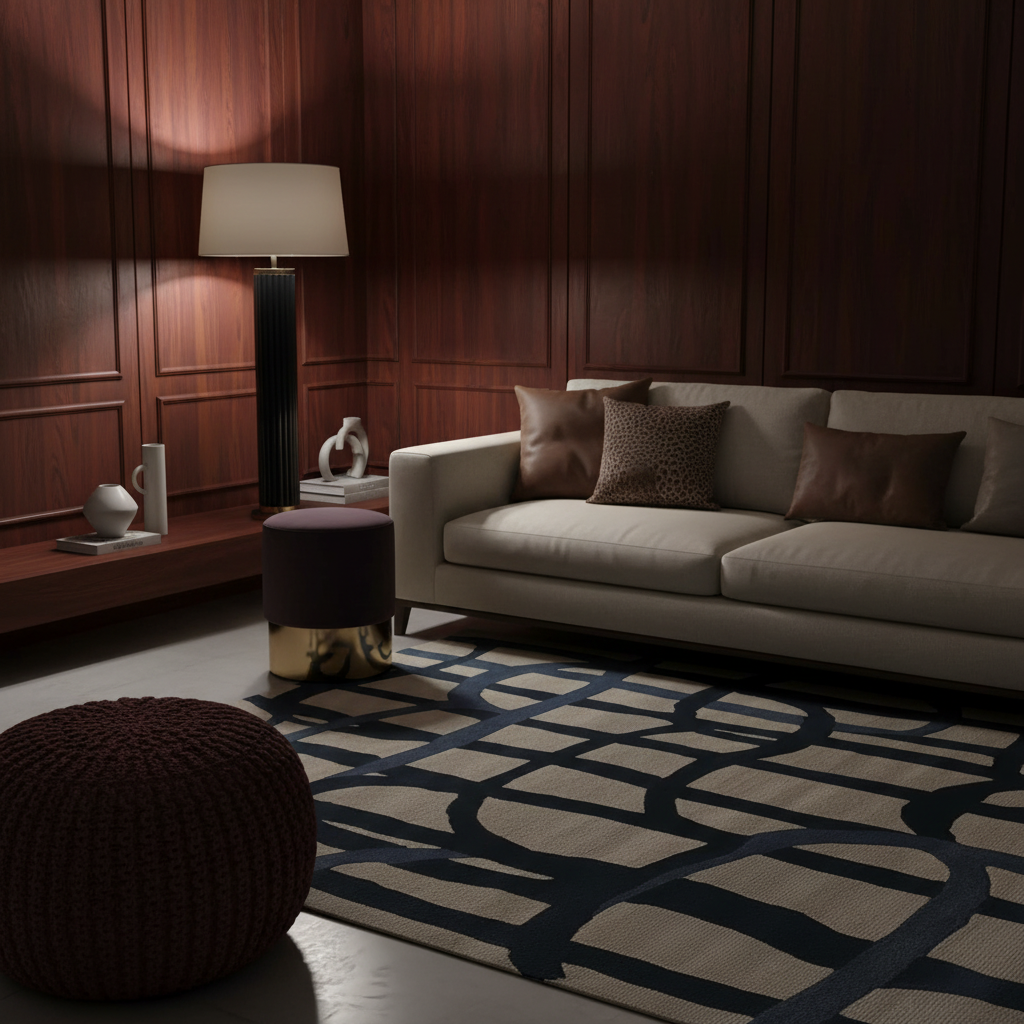 Lined in Thought Hand Tufted Rug