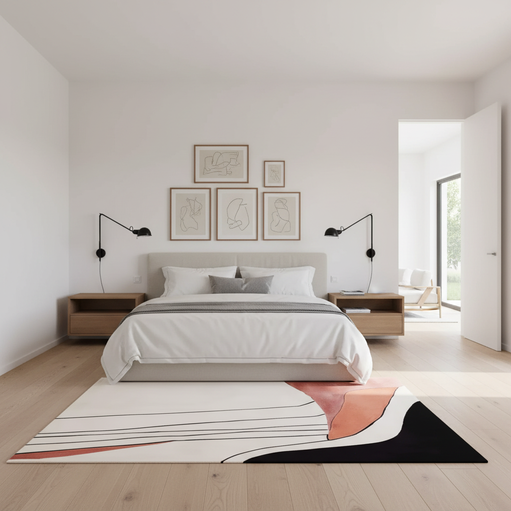 Lines Meet Light Hand Tufted Rug