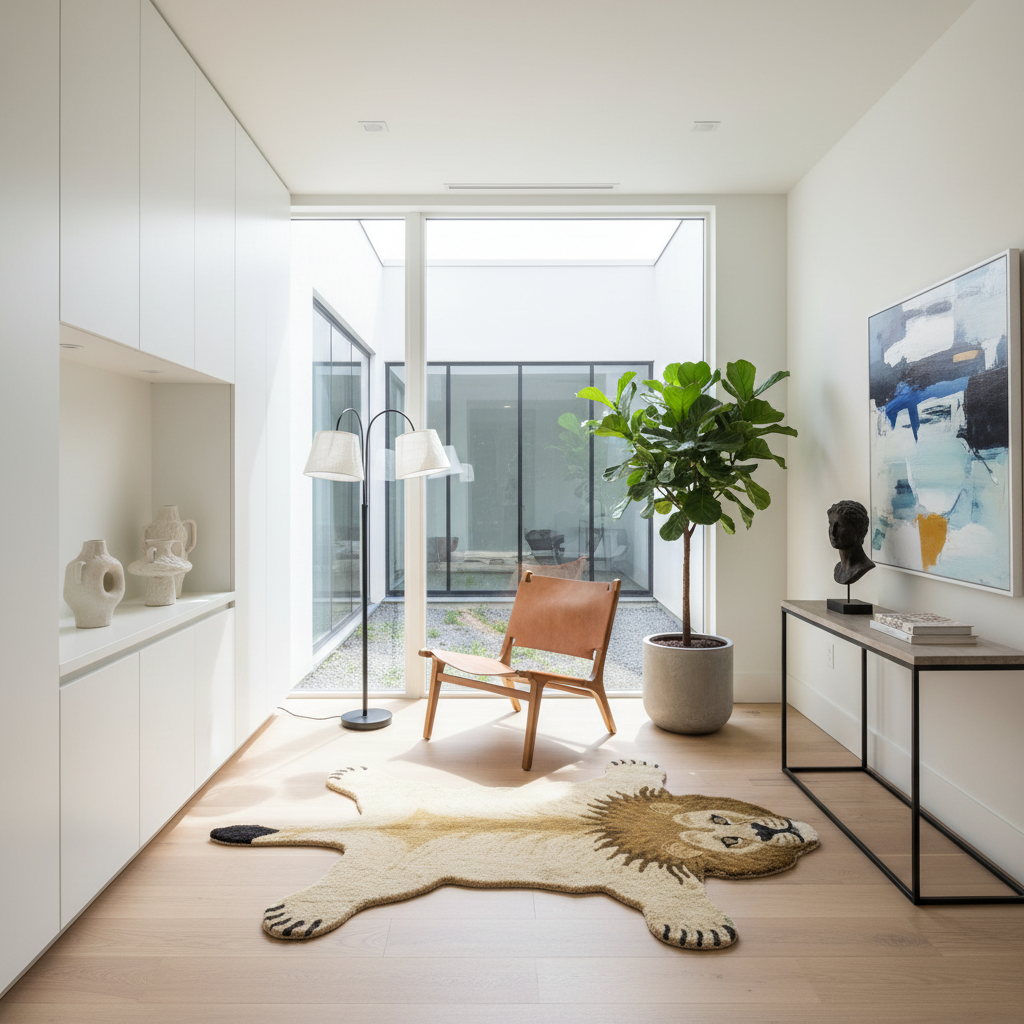 Lion Hand Tufted Wool Rug