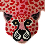 This vibrant Little Pink Leopard Hand Tufted Wool Rug features a bold leopard face design with red and pink spots, making it a striking addition to any living room or bedroom. Perfect as an area rug, this 8x10 wool rug adds a playful touch to your decor, ideal for those seeking unique living room rugs or stylish rugs for the bedroom.