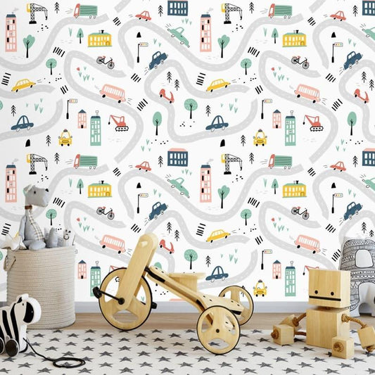 Little Traveller Urban City Nursery Wallpaper 