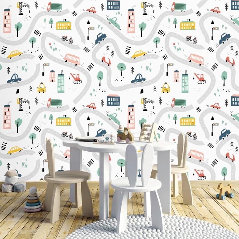 Little Traveller Urban City Nursery Wallpaper