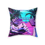 Lounging Astronaut Printed Throw Pillow 18" × 18"