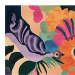 Vibrant Lucid Abstract Dream Hand Tufted Area Rug featuring a colorful, contemporary design with bold floral patterns. This wool square area rug, perfect for living room rugs 8x10, showcases a stunning mix of oranges, purples, and greens, making it an ideal choice for modern decor.