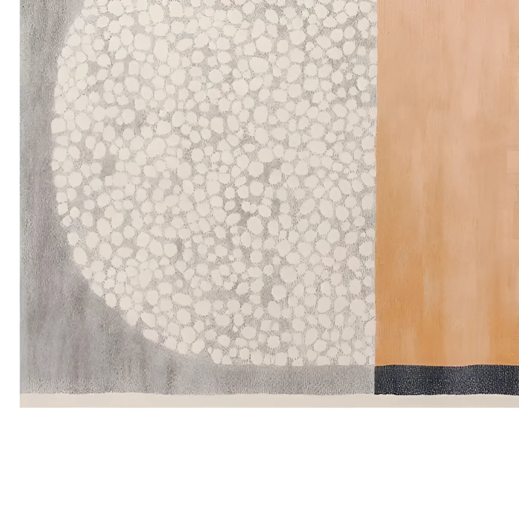 This image features a close-up view of the Lunar Divide Hand Tufted Wool Rug, showcasing its intricate design. The area rug is ideal for living room spaces, measuring 8x10 feet, and highlights a contemporary flair with floral elements. The wool rug combines soft textures with a blend of neutral and warm tones, making it a perfect choice for those seeking stylish living room area rugs.