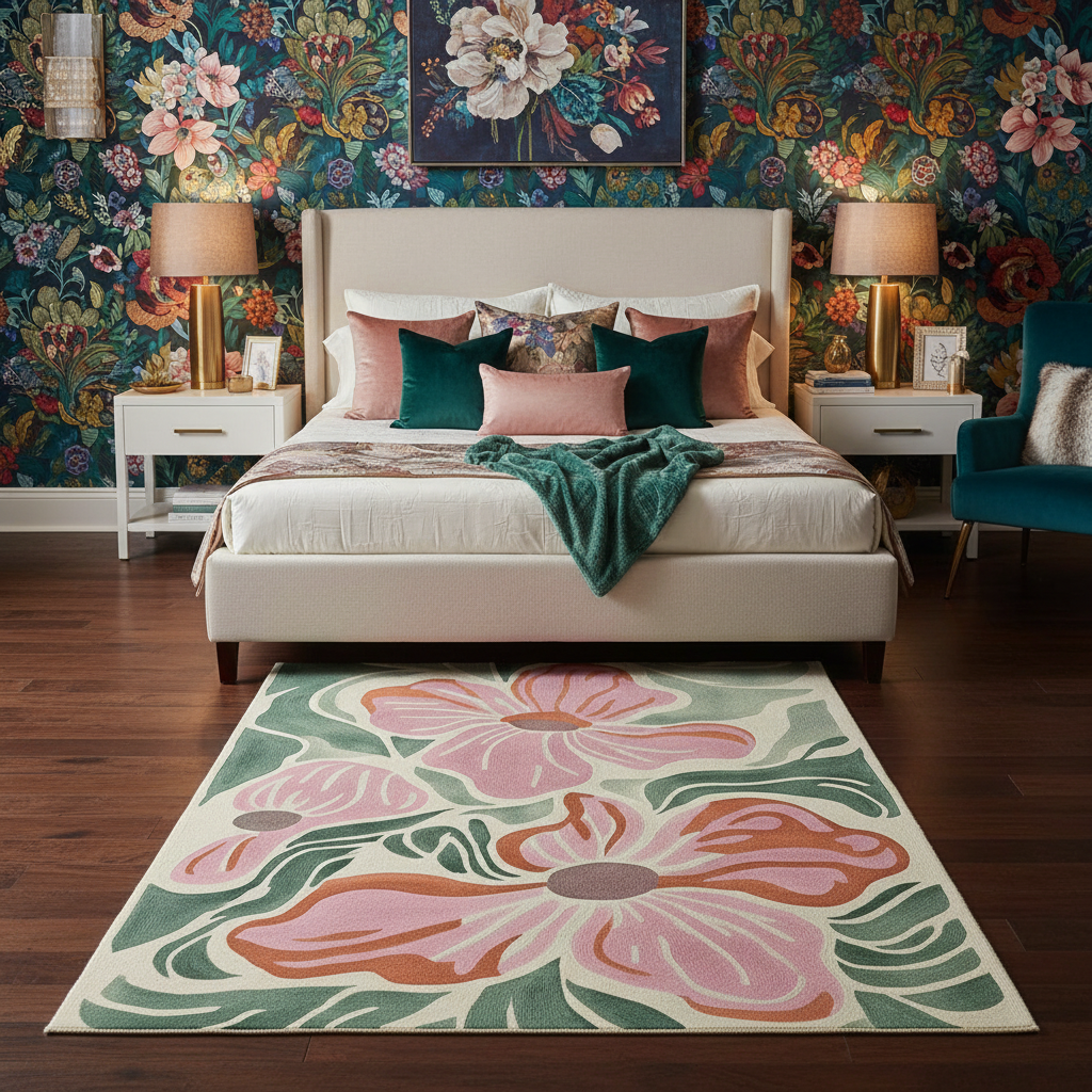 Lush Blush Bloom Hand Tufted Rug