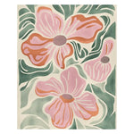 A beautifully crafted Lush Blush Bloom Hand Tufted Area Rug showcasing an abstract floral design in soft pinks and greens. Perfect for adding a touch of elegance to any living room, this contemporary wool rug brings warmth and style, making it an ideal choice for those seeking quality rugs for living room spaces.