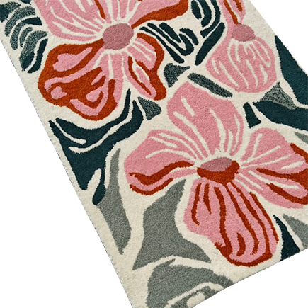 Lush Blush Bloom Hand Tufted Rug
