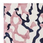 This Lush Fragment Field Hand Tufted Area Rug features a contemporary abstract design with soft pink, dark blue, and cream tones. Made from high-quality wool, this rug is perfect for adding a modern touch to your living room. Ideal for spaces needing an 8x10 size, it's both stylish and functional.