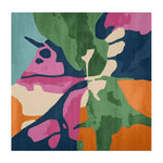 Vibrant Lush Layers Hand Tufted Area Rug with abstract design in bold colors like green, orange, pink, and blue. This contemporary square area rug is perfect for adding a pop of color to living room spaces, especially in an 8x10 setting. Made from high-quality wool, it's an ideal choice for modern living room area rugs.