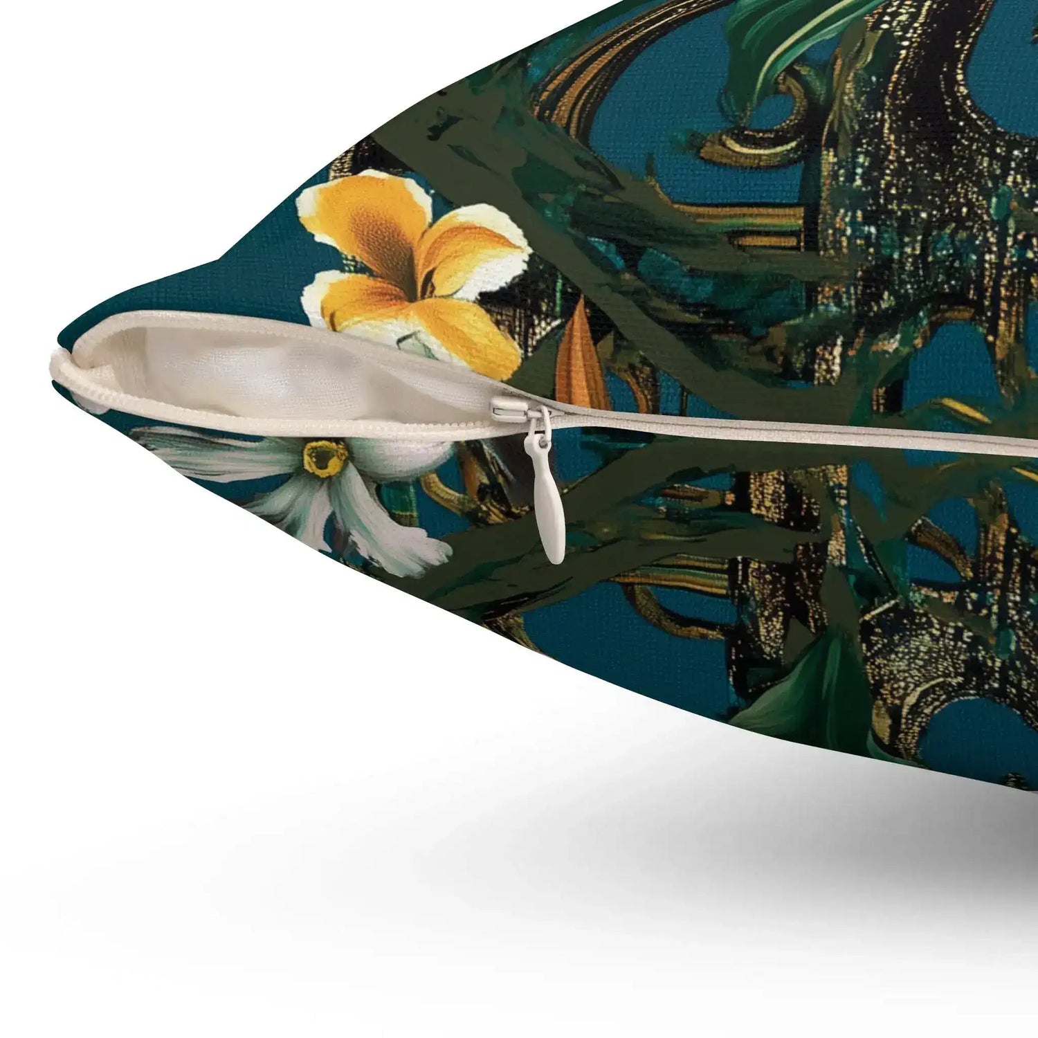 Lush Orchid and Tropical Floral Throw Pillow