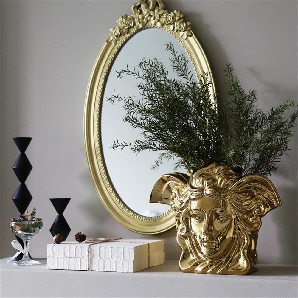 Luxurious Shiny Angel Face Decorative Vase