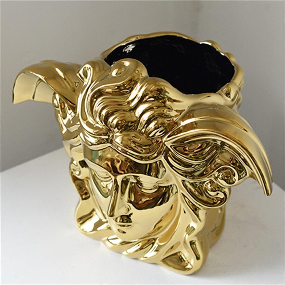 Luxurious Shiny Angel Face Decorative Vase - MAIA HOMES