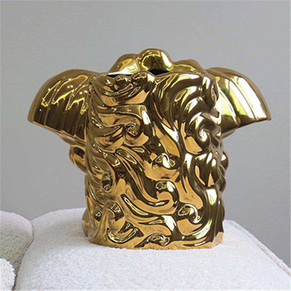 Luxurious Shiny Angel Face Decorative Vase - MAIA HOMES