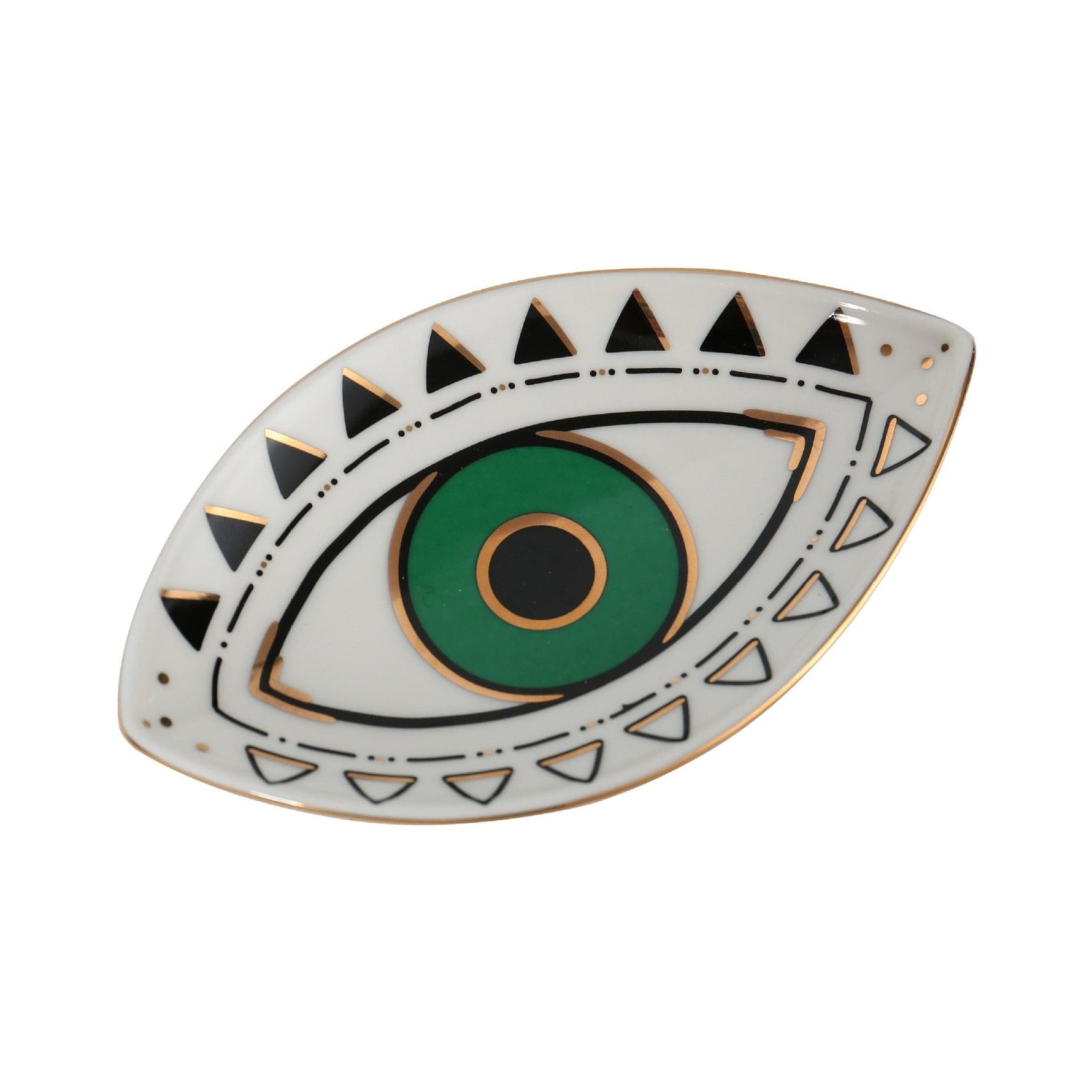 Magic Blue Evil Eye Porcelain Jewelry Tray Green Eye