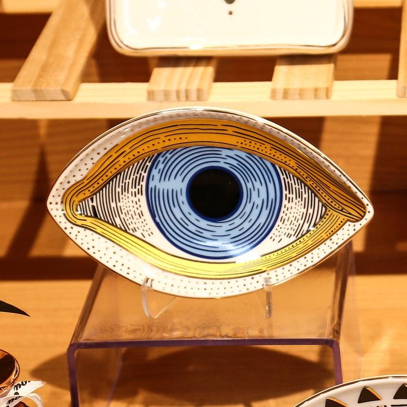 Magic Blue Evil Eye Porcelain Jewelry Tray