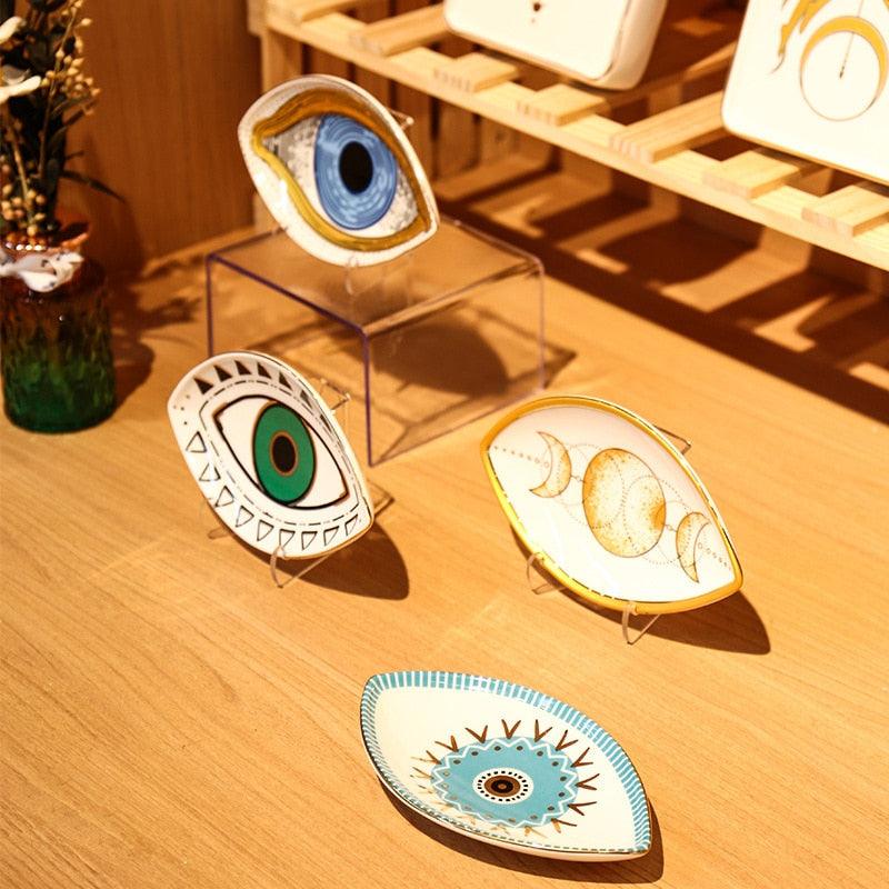 Magic Blue Evil Eye Porcelain Jewelry Tray