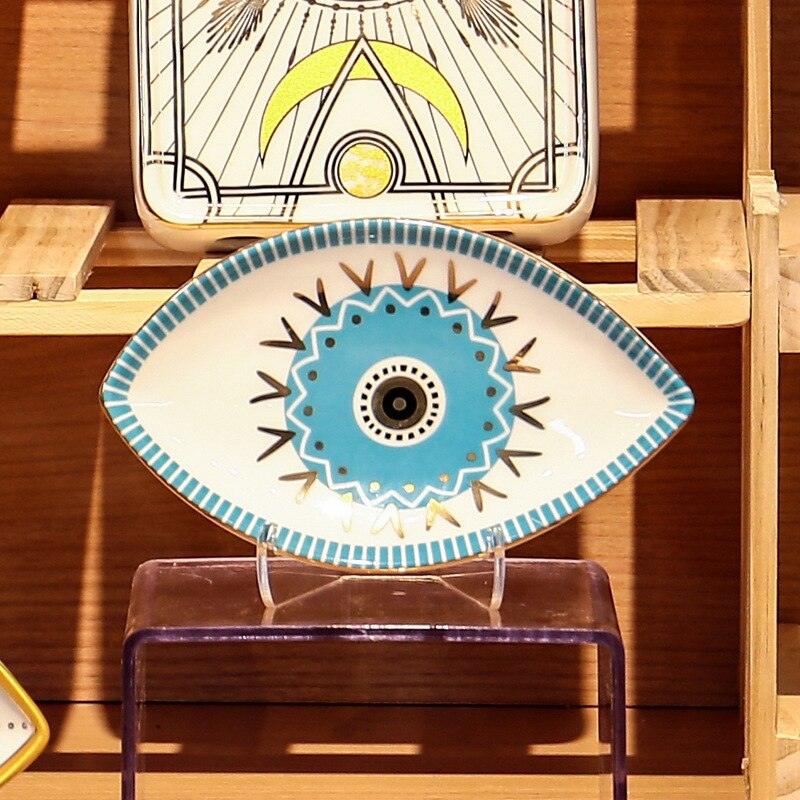 Magic Blue Evil Eye Porcelain Jewelry Tray - MAIA HOMES